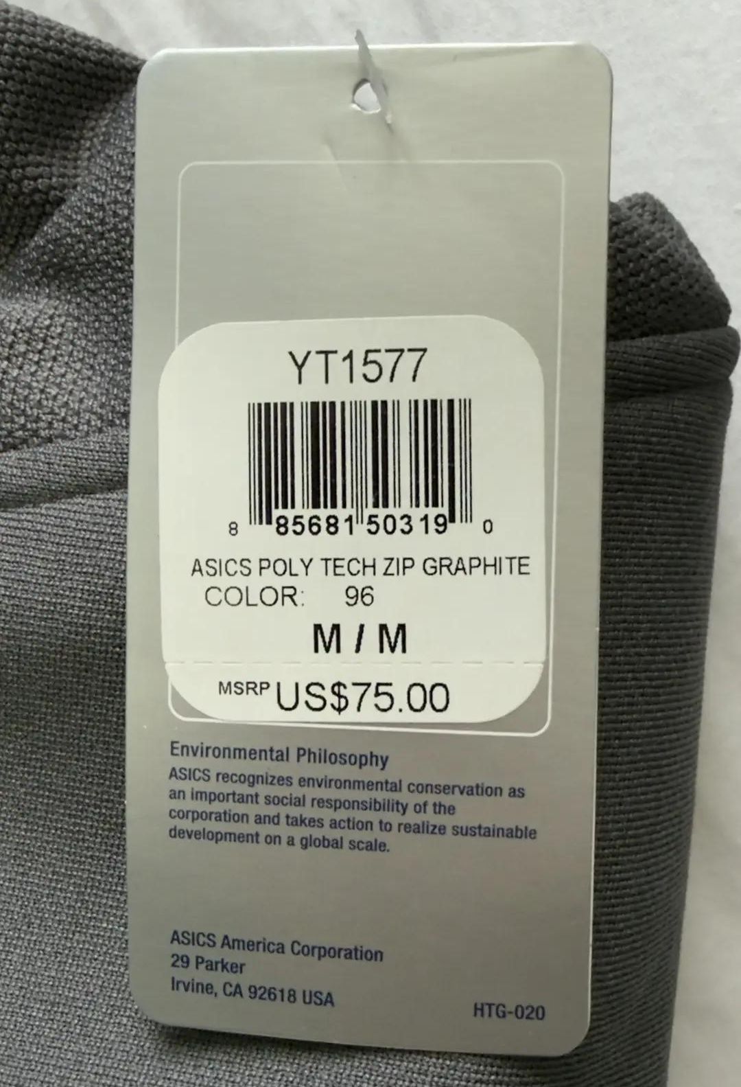Asics Poly Tech Zip Hoody Graphite